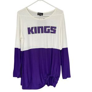 Gameday Sacramento Kings Shirt Womens Medium Front Knot Rayon Basketball